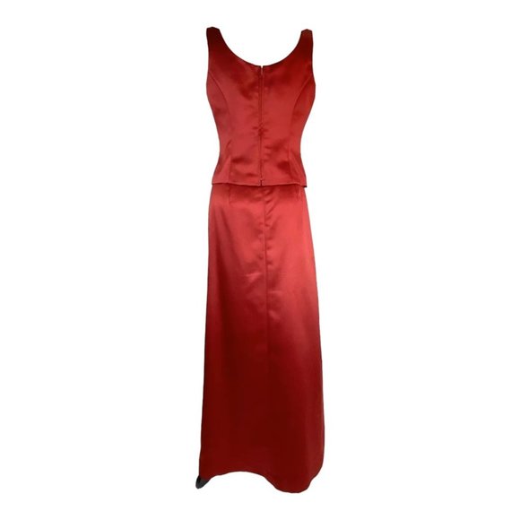 Formal Maxi Skirt & Top Nicole Miller Red Sz 6 Style AP0180  Vintage Made In USA - Picture 2 of 10